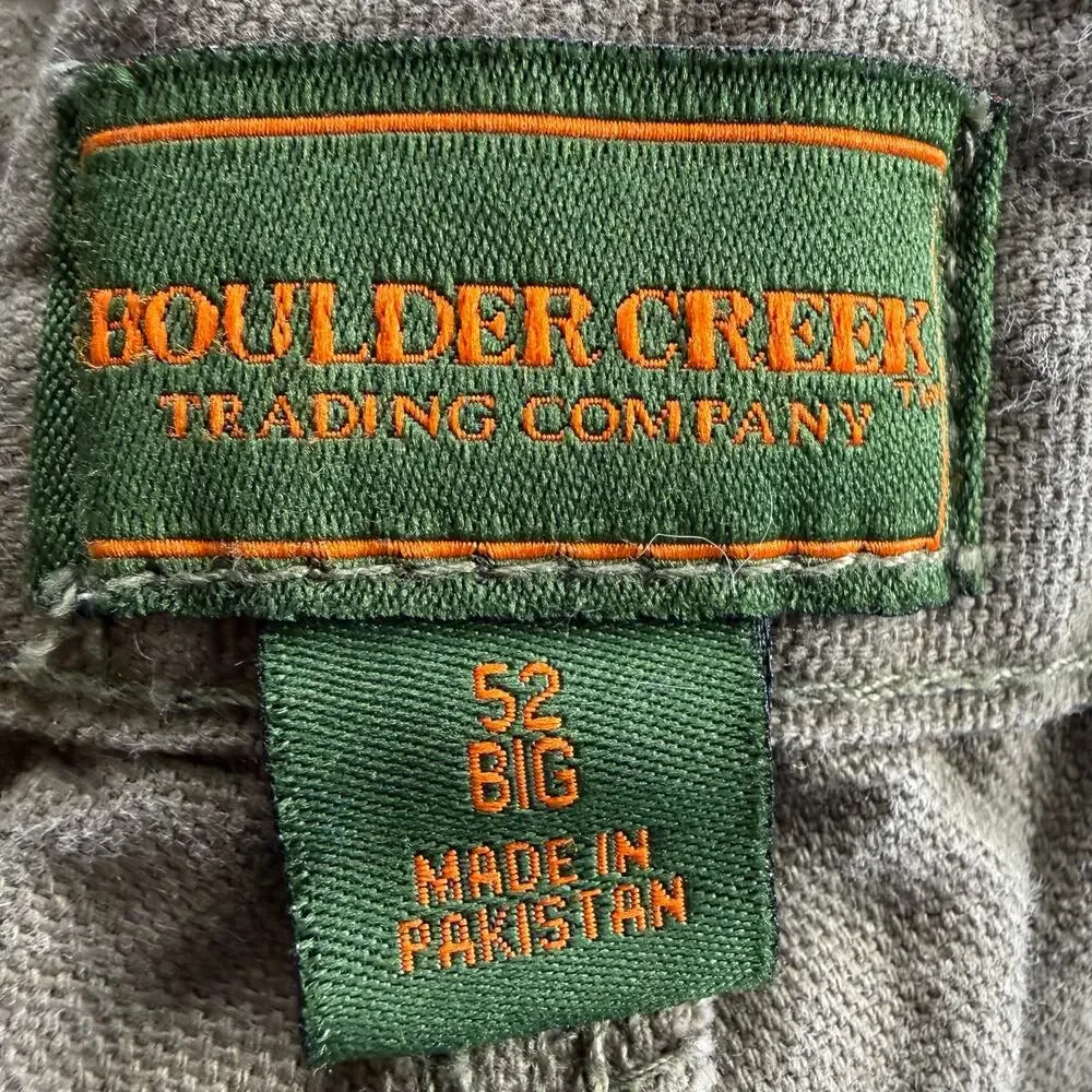 Boulder Creek Cargo shorts men’s 52 Big olive green cargo pockets